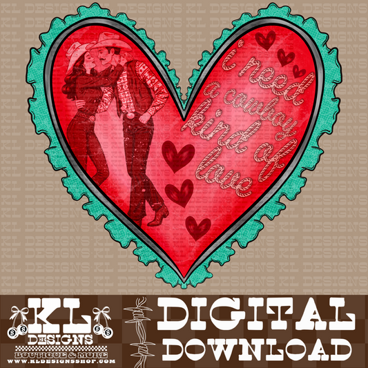 Cowboy Kind Of Love Lace Heart | Digital Download