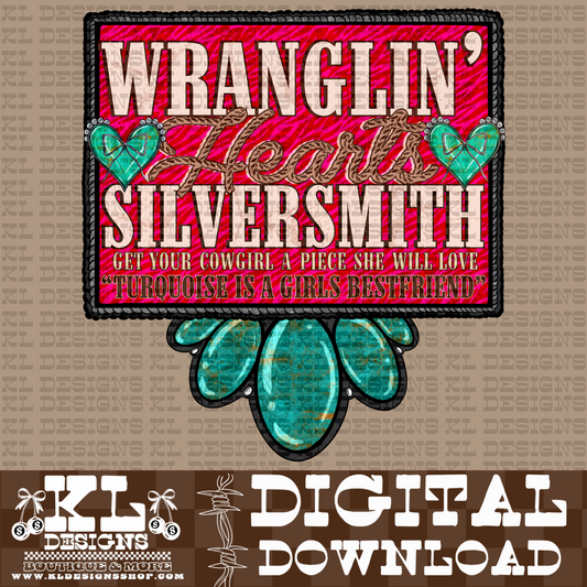 Hearts Silversmith Valentines Animal Print | Digital Download