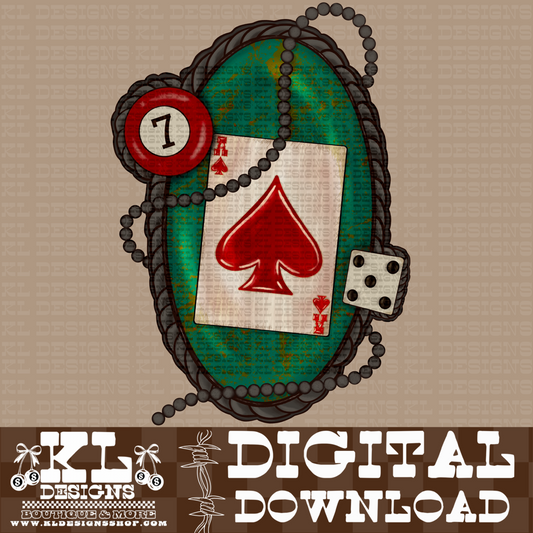 Ace Card Turquoise Jewel | Digital Download