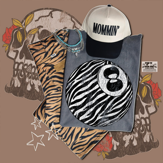 Distressed Zebra 8 Ball