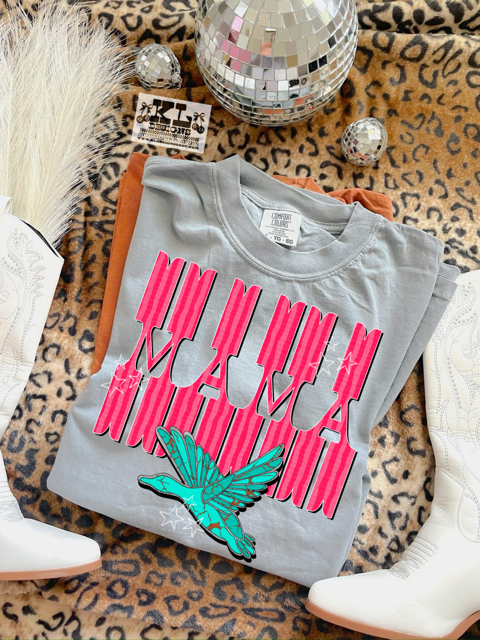 Pink Striped Turquoise Duck Mama