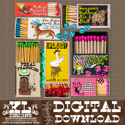 Western Animal Bar Matches Collage | Digital Download