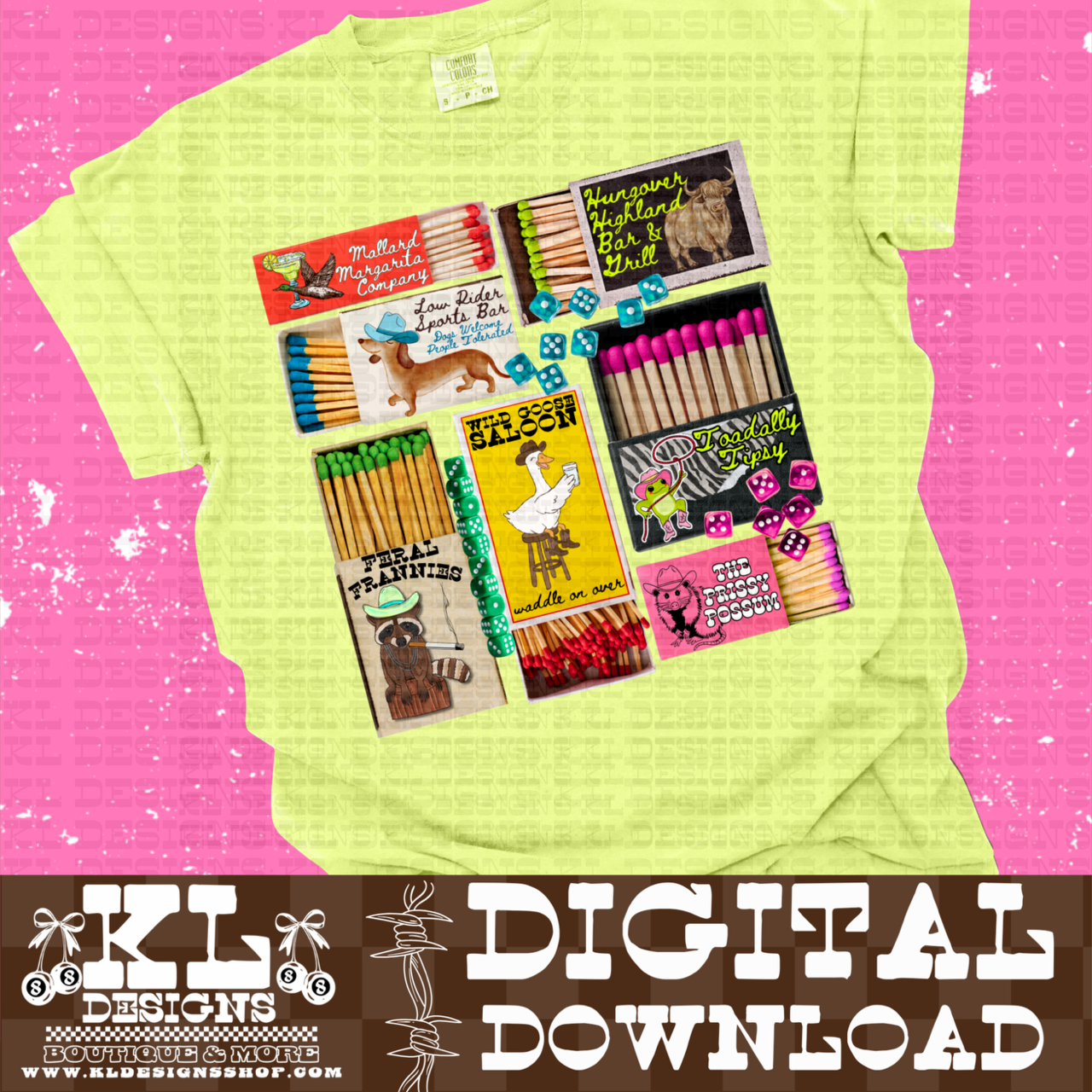 Western Animal Bar Matches Collage | Digital Download