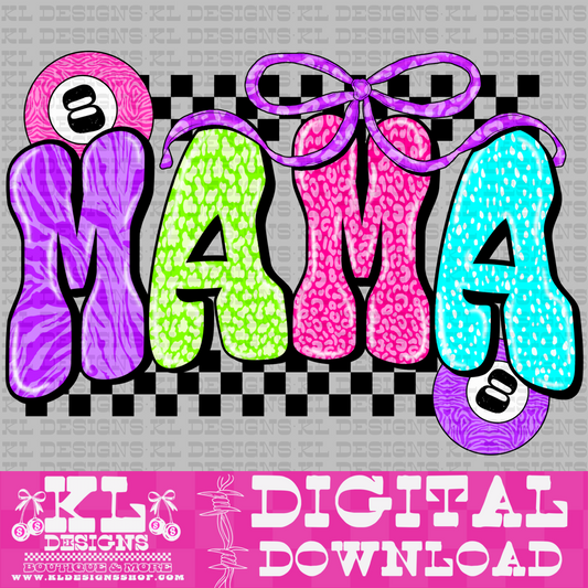 Mama Retro 8 Balls Colorful | Digital Download