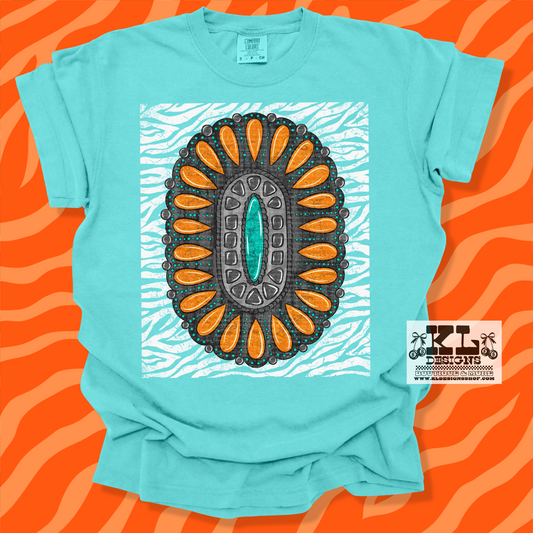 Edgy Zebra Orange&Blue Jewel