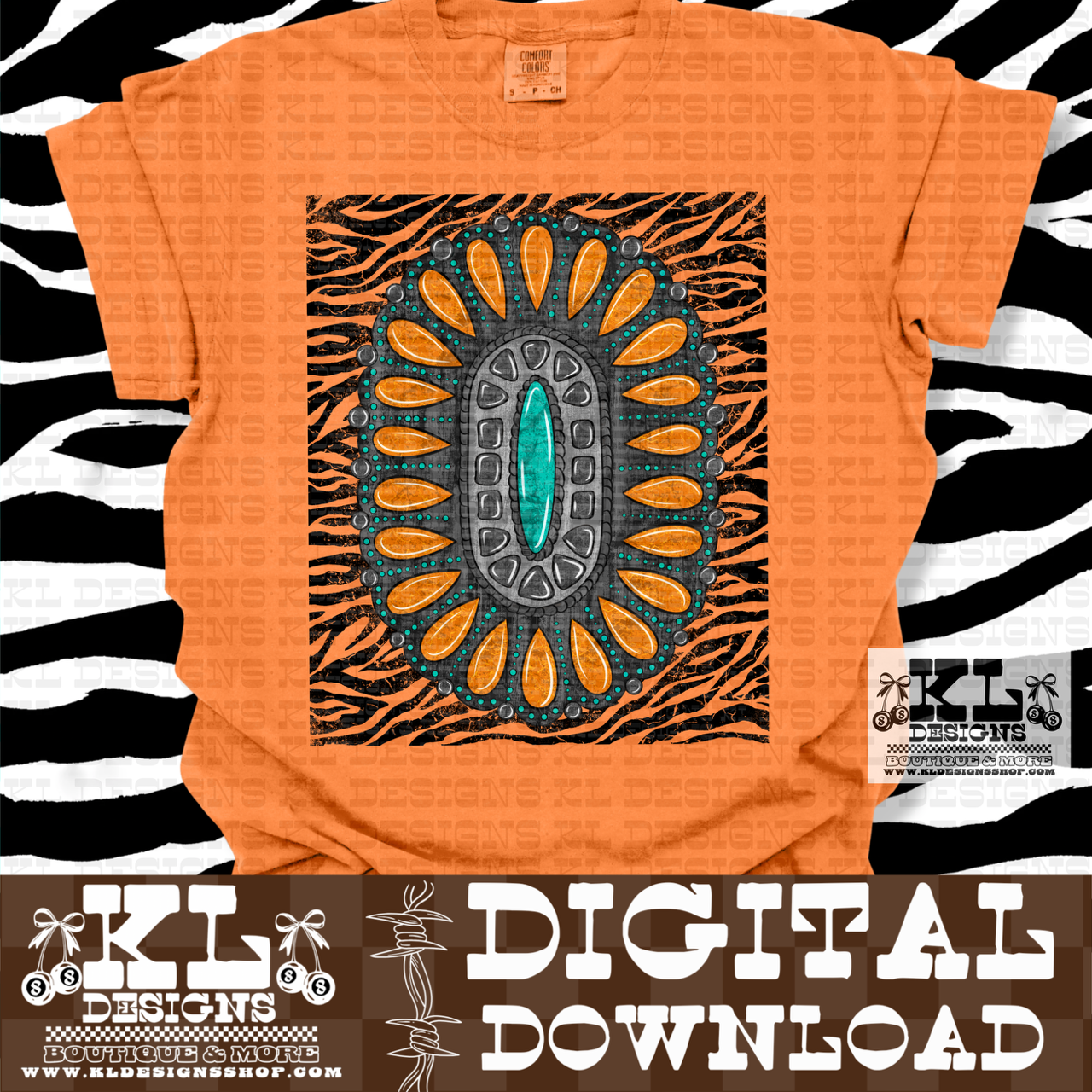 Distressed Zebra Turquoise Jewel  (4 files) | Digital Download