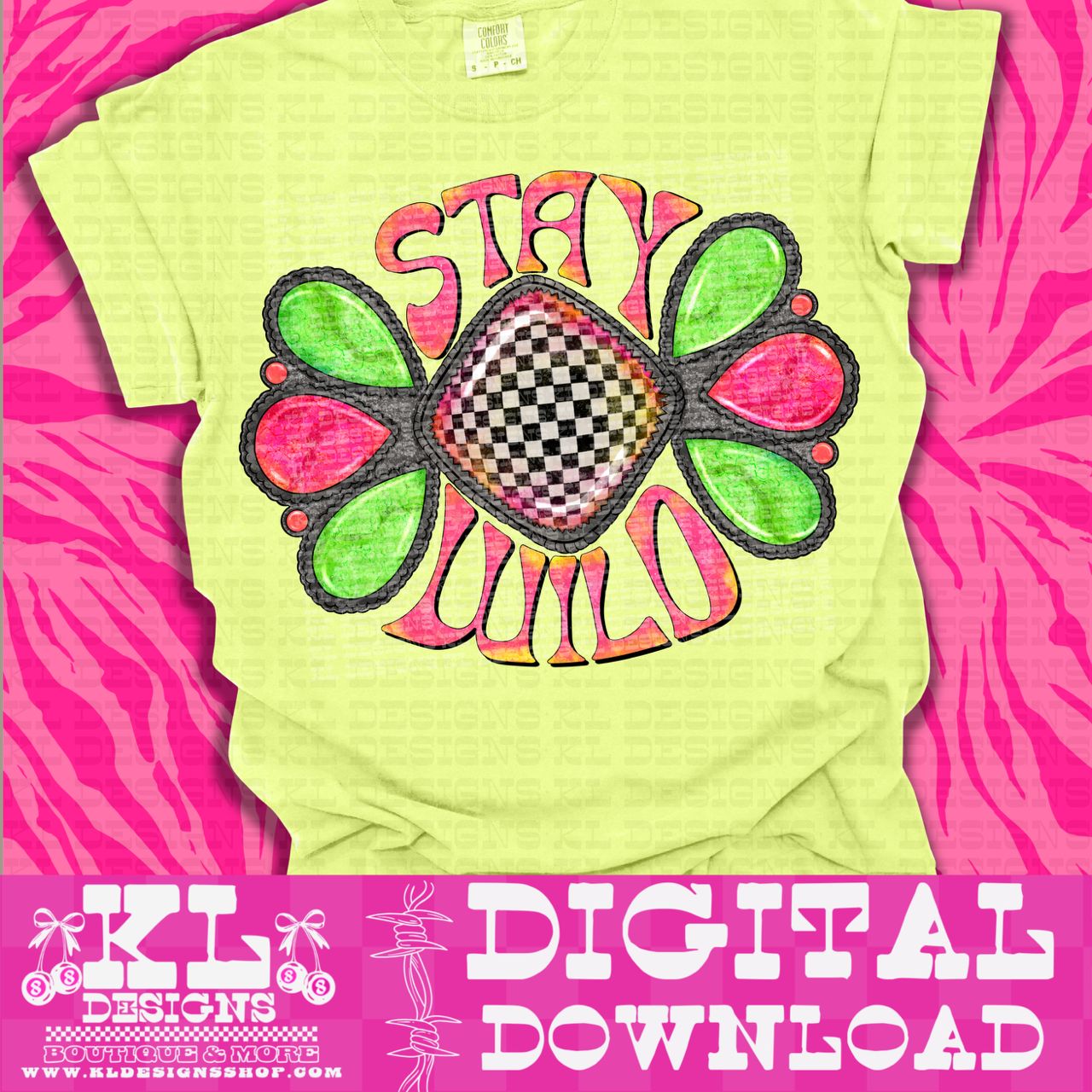 Checkered Pink&Green Jewel  (5 files) | Digital Download