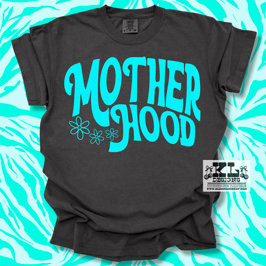 Retro Mother Hood Daisies- Blue Design