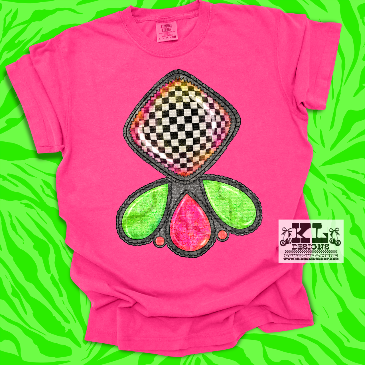 Checkered Pink&Green Jewel
