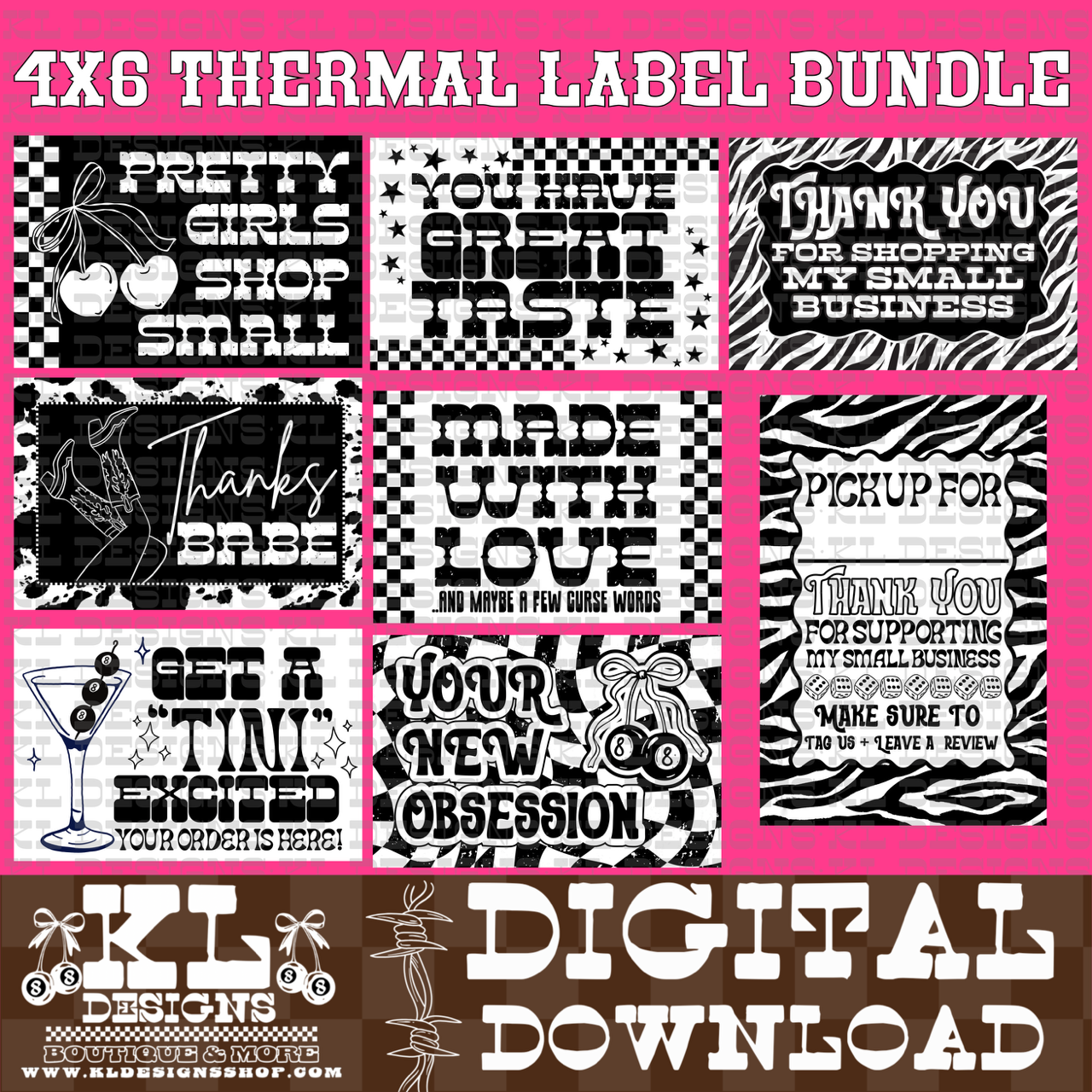 Edgy Animal Small Biz 4X6 Thermal Label Bundle | Digital Download