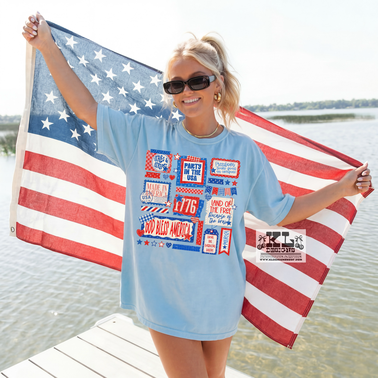 Patriotic Stamp Tag Collage