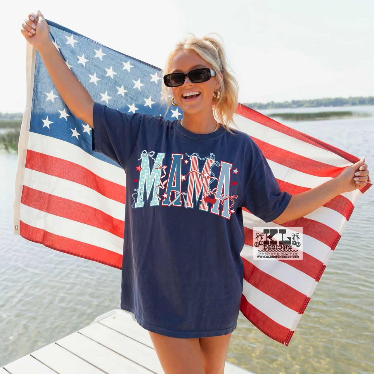Mama Girly Bows Patriotic