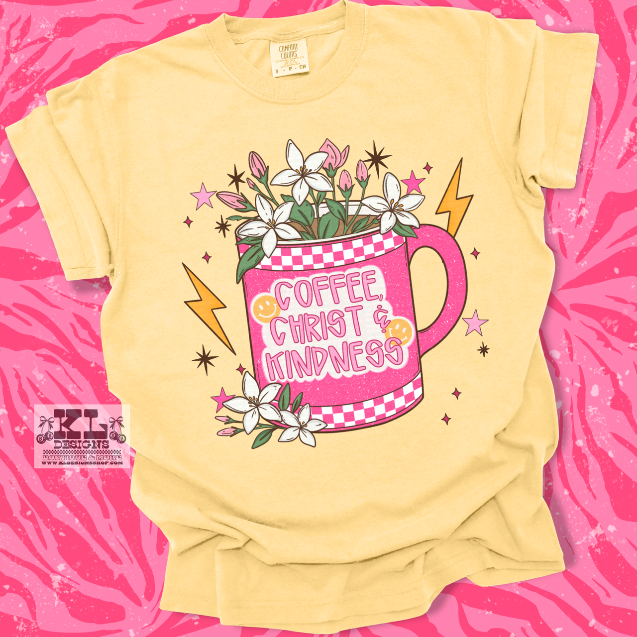 Coffee, Christ & Kindness Pink Mug