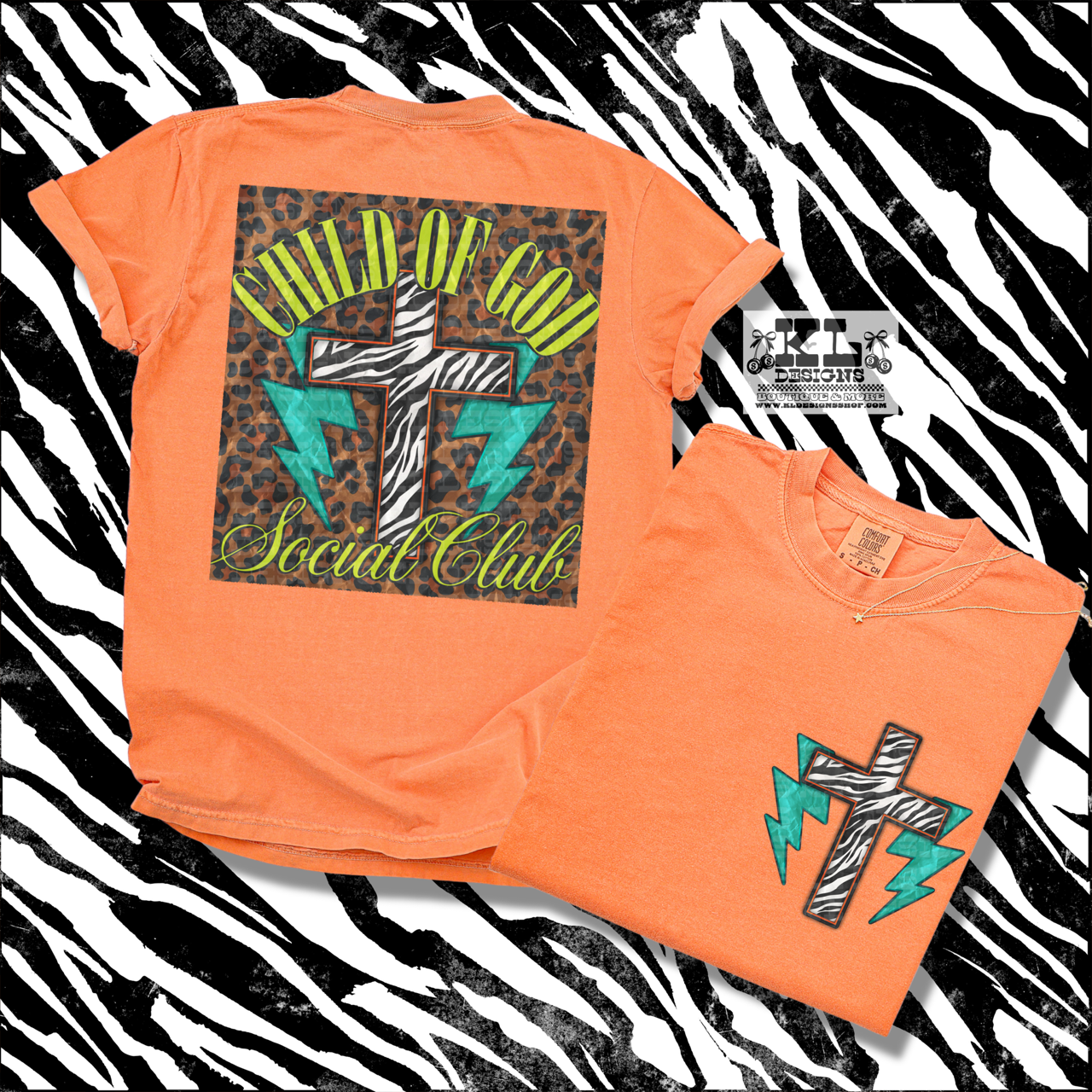 Leopard & Zebra Child Of God Social Club  - Front & Back