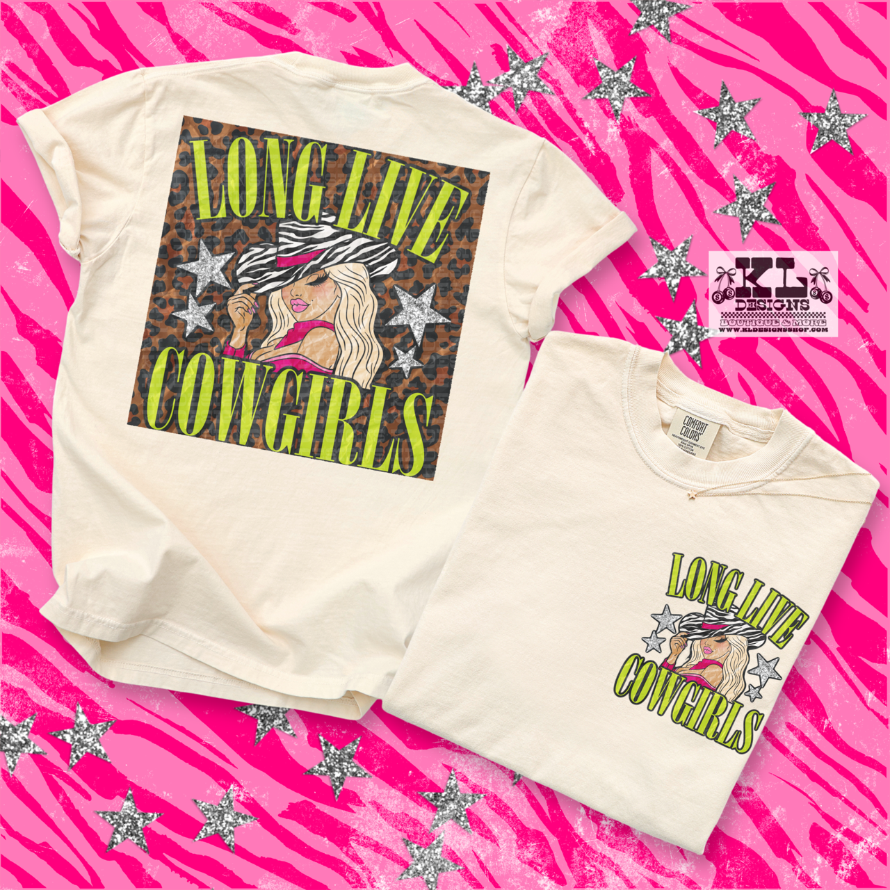 Blonde Leopard Long Live Cowgirls  - Front & Back