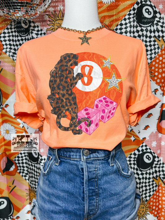 Textured Girly Orange 8 Leopard