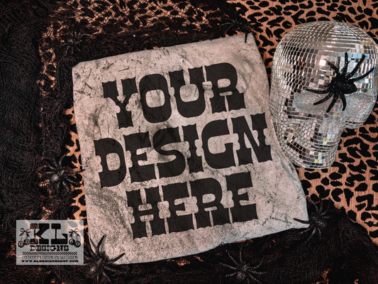 Colorblast Grey Tee Halloween Spooky Spiders & Leopard Mockup (digital download)
