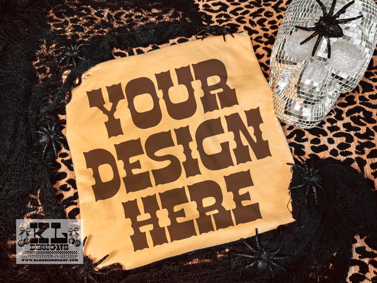 Butter Tee Halloween Spooky Spiders & Leopard Mockup (digital download)
