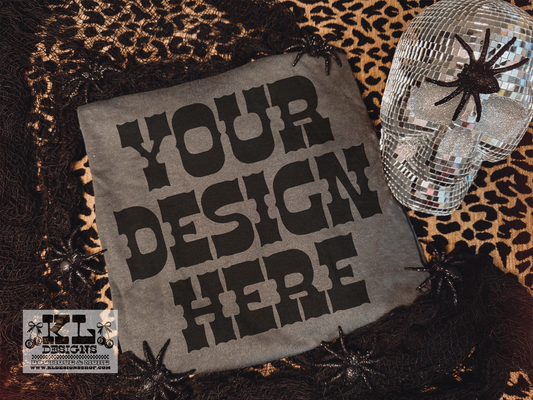 Pepper Tee Halloween Spooky Spiders & Leopard Mockup (digital download)