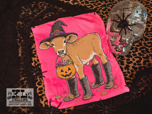 Vintage Halloween Trick Or Treat Calf Cow