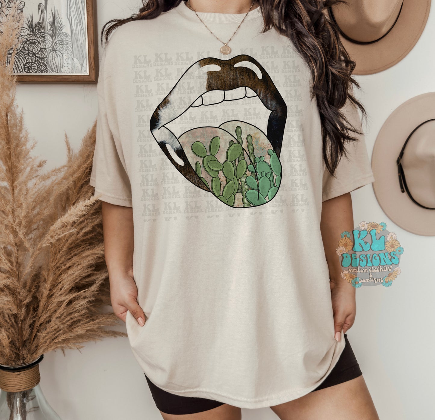 Cowhide Cactus Lips Tee