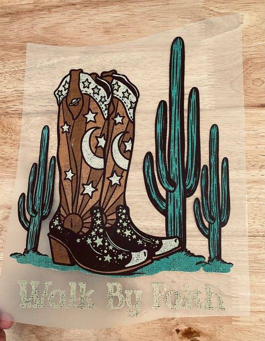 Walk By Faith Boots (you pick the print/i pick the tee color)