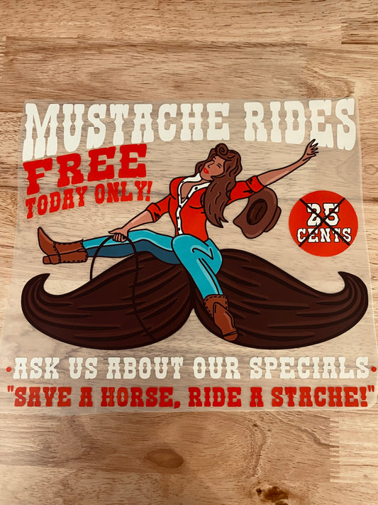 Stache Rides (you pick the print/i pick the tee color)