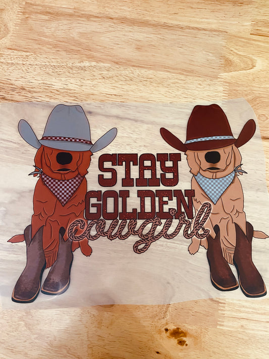 Golden Cowgirl Pups (you pick the print/i pick the tee color)