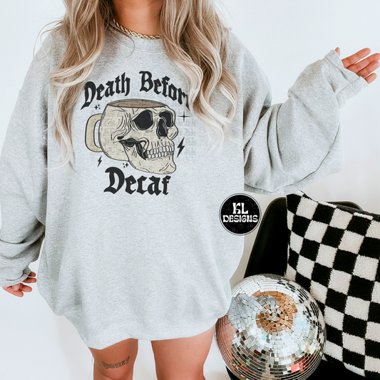 Death Before Decaf Skull Mug