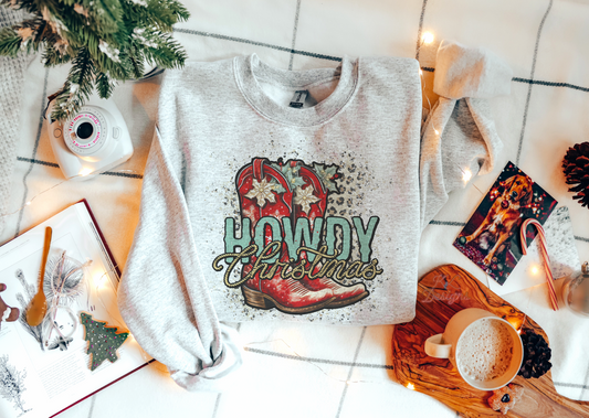 Red Howdy Christmas Boots