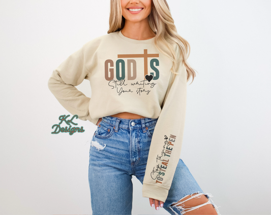 Still Writing Your Story W/ Sleeve Detail Sweatshirt