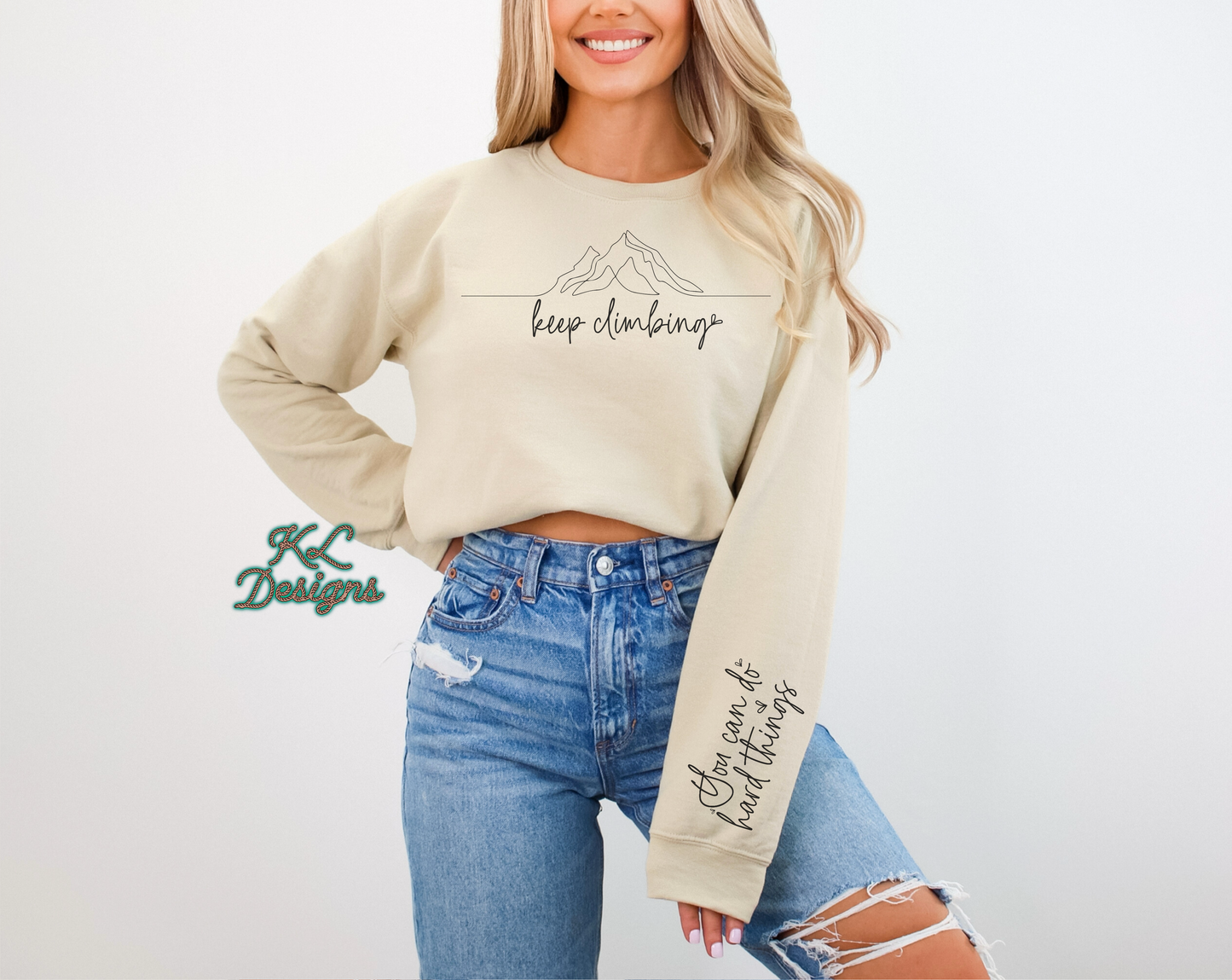 Keep Climbing W/ Sleeve Detail Sweatshirt