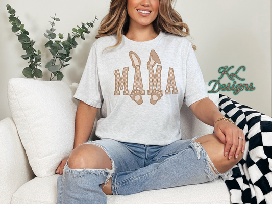 Bunny Checkered Varsity Mama