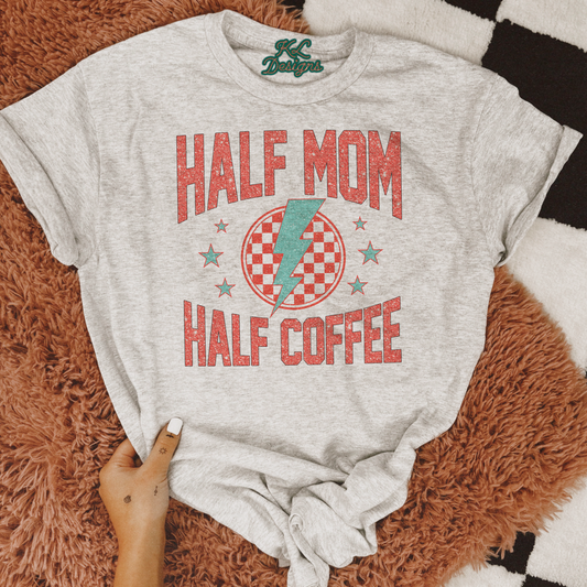 Half Mom Half Coffee Lightening Bolt