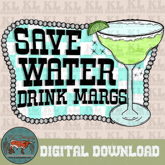 Drink Margs Checkered | Digital Download