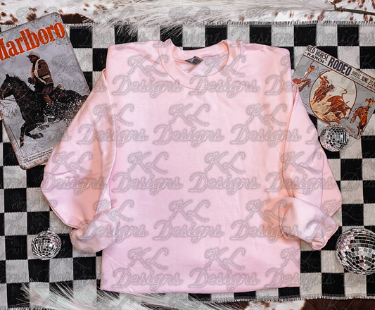 Western Light Pink Sweatshirt Mockup