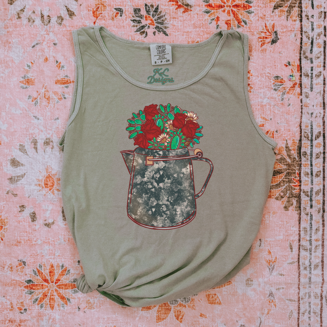 Western Watering Can Bouquet Tank (preorder)