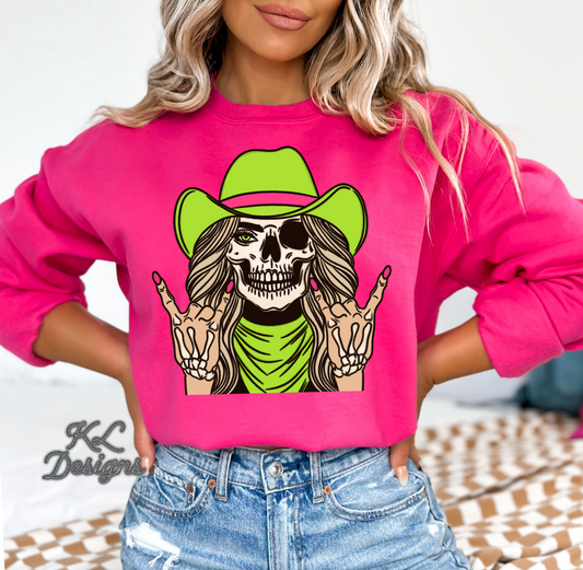 Pink&Green Skellie Cowgirl (preorder)