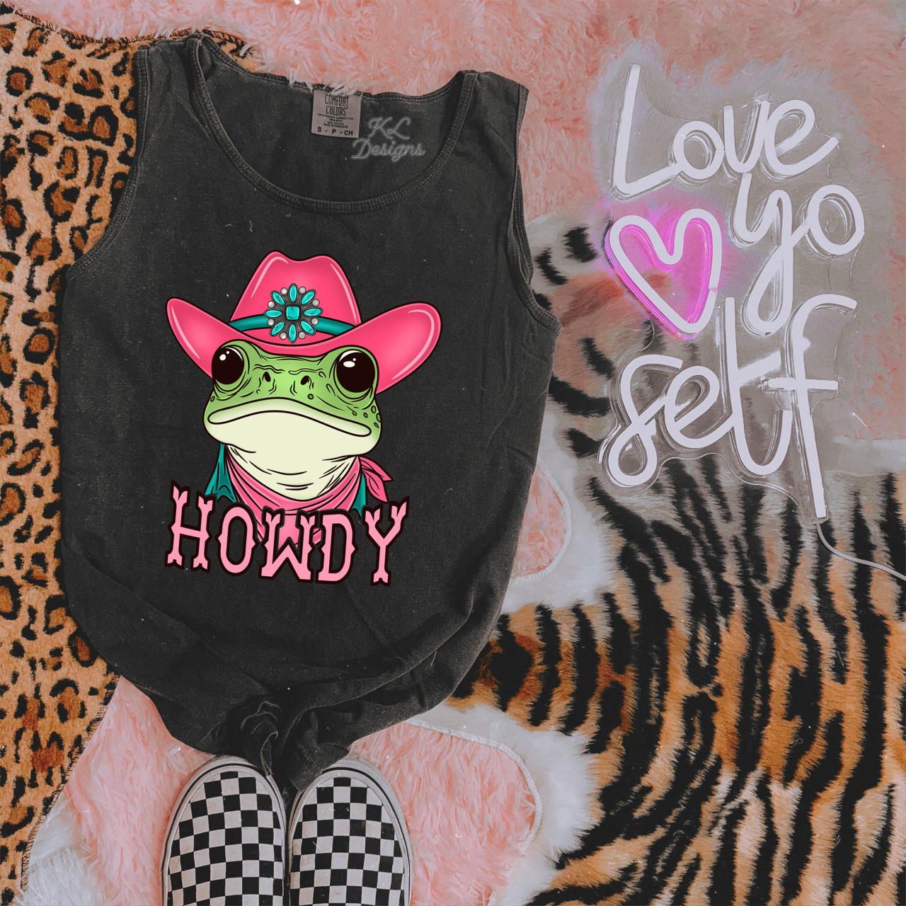 Howdy Cowgirl Frog Tank - (preorder)