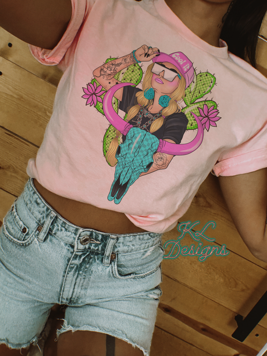 Cool It Bull Skull Cowgirl (sublimation)