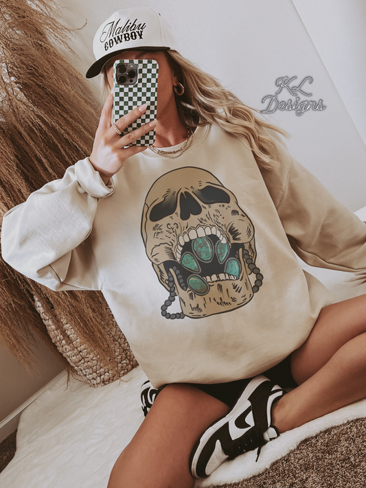 Til Death Turquoise Skull (sublimation)