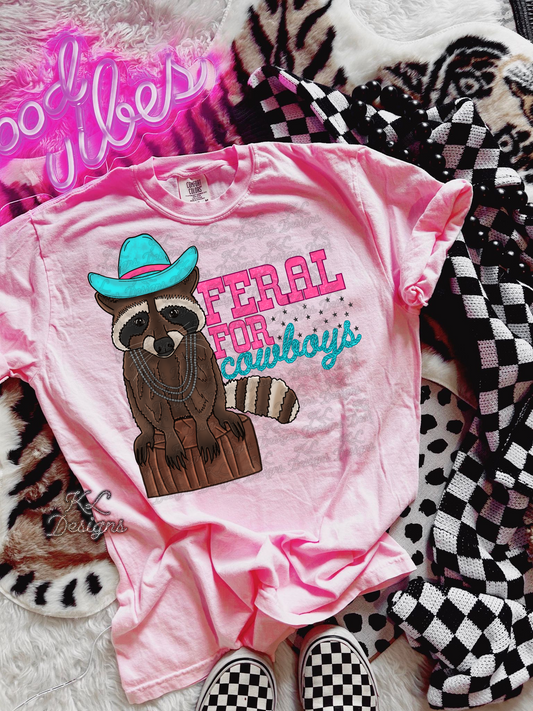 Feral For Cowboys Raccoon / Pink&Blue (preorder)