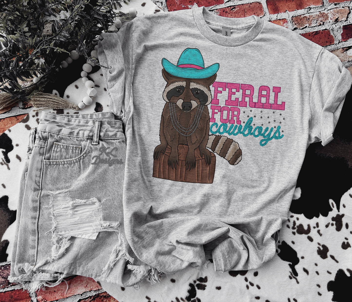 Feral For Cowboys - Pink&Blue (sublimation)