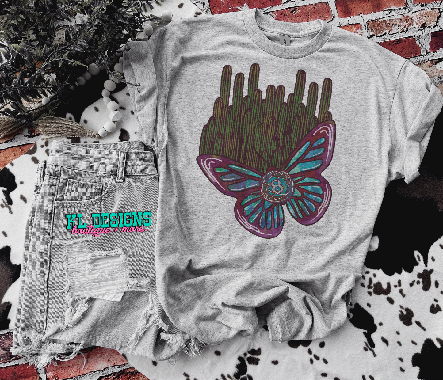 Western Grunge Cactus Butterfly (sublimation)