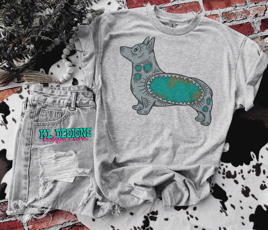 Turquoise Corgi Jewel (sublimation)