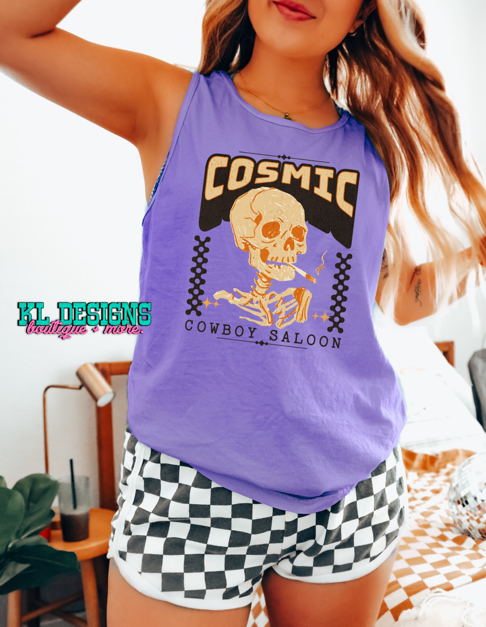 Cosmic Cowboy Skellie Saloon Tank - (preorder)