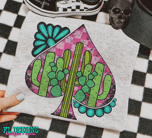Girly Cactus Spade (sublimation)