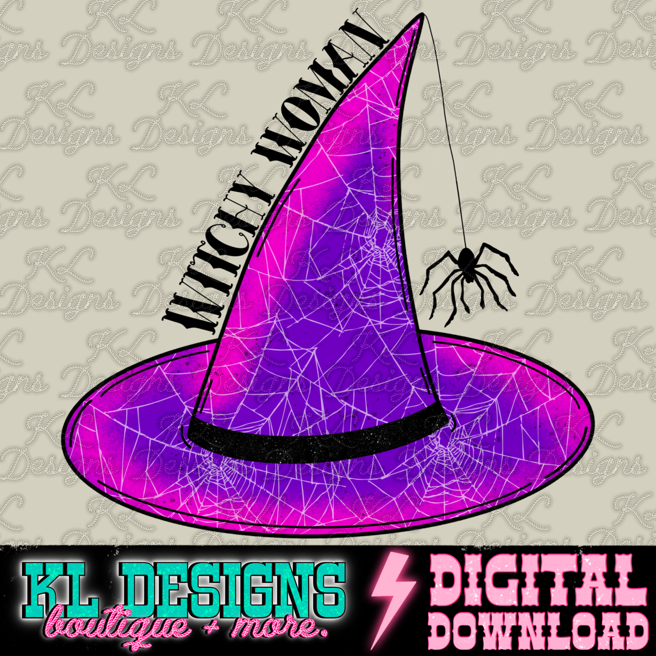 Witchy Hat Woman (purple) | Digital Download