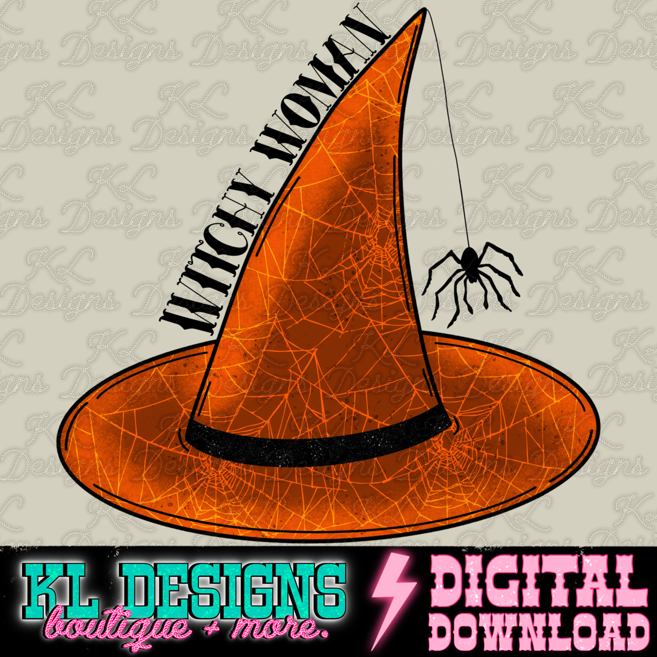 Witchy Hat Woman (orange) | Digital Download