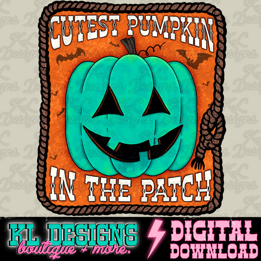 Cutest Pumpkin (blue pumpkin/orange) | Digital Download